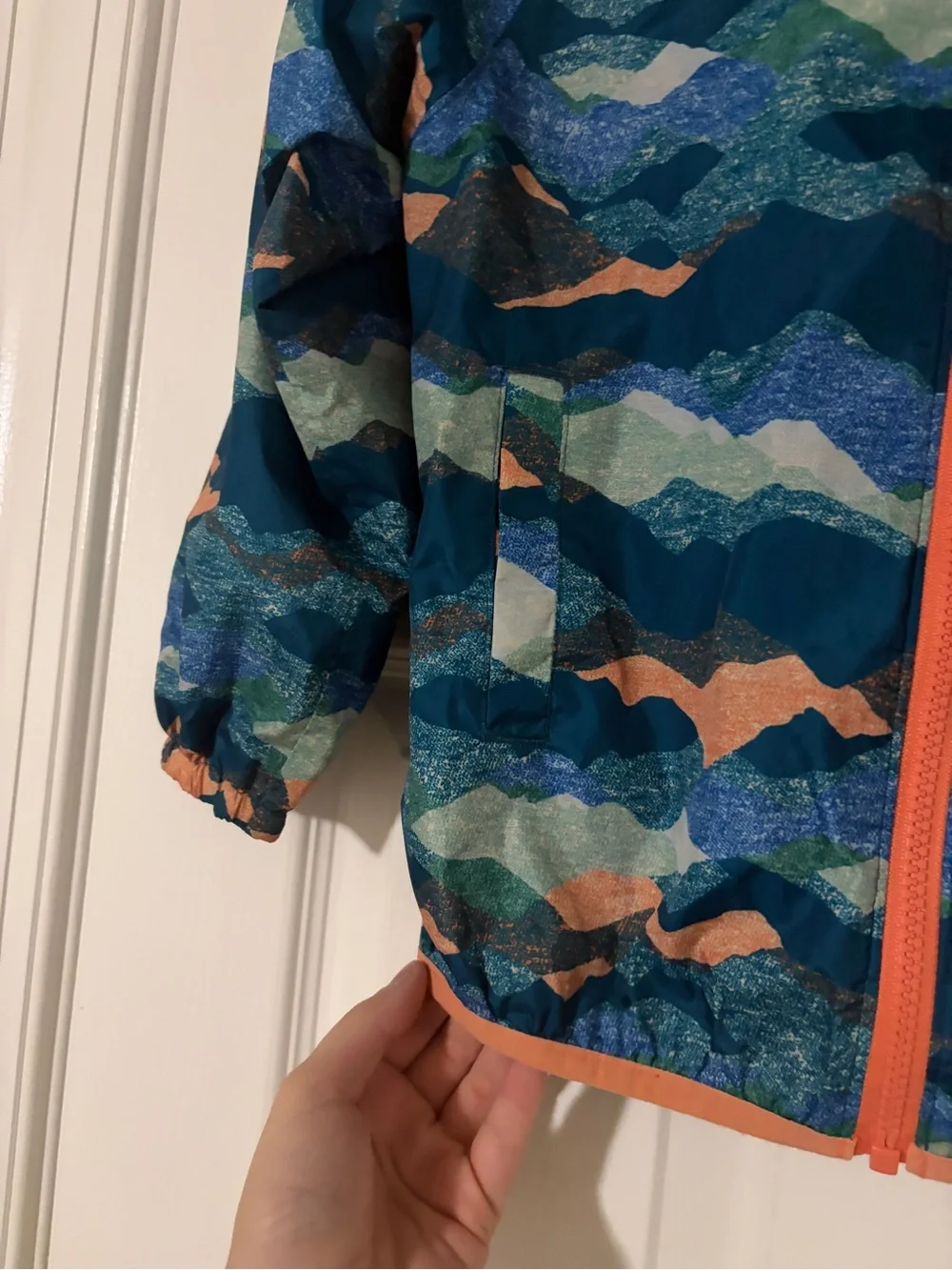Lands' End Kids' Hooded Swim Jacket in Teal, Blue & Coral